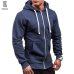 Manoswe Pocket Solid Hooded Cardigan for Men Zipper Spring Black Hoodies Coat Men Casual Long Sleeve Sweatshirts Male Jackets