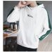 Men Fashion Embroidery Hoodies Sweatshirt Long-Sleeve Matching Color Casual Coat Top Streetwear Spring Plus Size Pullover Hooded