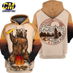 Men's 3D Hoodie I hate people 3D Dream Bear Camping Hoodie 1