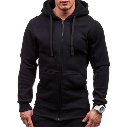 Plus Size Men Hoodies Jacket Autumn Winter Drawstring Zipper Hooded Sweatshirt Tops Male Long Sleeve Pocket Pullover Hoodie Coat