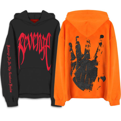 Revenge Kill MENS Sweat Hoodie Sweatshirt Orange Black Hooded Handsome Plus Size XXL