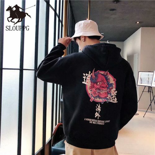 SLOUPPG New 2019 Fashion men's Hoodies Chinese style oversize Streetwear Casual hoodies spring men top Cotton hip hop swearshirt