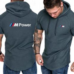 Short Sleeve Hoodies Men Casual Thin Hoodie hip hop Tracksuit Hoody Motorsport Shifter M Power Hooded Sweatshirts Summer Shirt