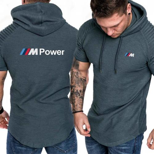 Short Sleeve Hoodies Men Casual Thin Hoodie hip hop Tracksuit Hoody Motorsport Shifter M Power Hooded Sweatshirts Summer Shirt