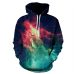 Space Galaxy 3d Sweatshirts Men/Women Hoodies With Hat Print Stars Nebula Spring Autumn Winter Loose Thin Hooded Hoody Tops