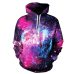 Space Galaxy 3d Sweatshirts Men/Women Hoodies With Hat Print Stars Nebula Spring Autumn Winter Loose Thin Hooded Hoody Tops