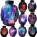 Space Galaxy 3d Sweatshirts Men/Women Hoodies With Hat Print Stars Nebula Spring Autumn Winter Loose Thin Hooded Hoody Tops