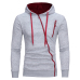 Sportswear men Solid casual High quality Cotton Slim Hoodies fashion men  Drawstring Oblique zipper Cardigan Hooded Sweatshirt