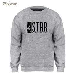 Star Labs Sweatshirt Superman Series Hoodie Men Jumper The Flash Gotham City Comic Books Black Sweatshirts Fleece Streetwear XXL