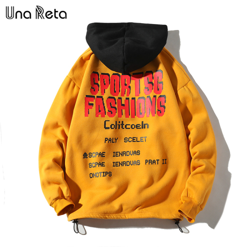 Una Reta Men Sweatshirt New Hip Hop print Warm Fleece Sweatshirts Man Pullover tops Casual Autumn Winter Hoodie Mens Streetwear