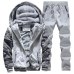 Winter Inner Fleece Hoodies Men 2018 Casual Hooded Warm Sweatshirts Male Thicken Tracksuit 2PC Jacket+Pant Men Moleton Masculino