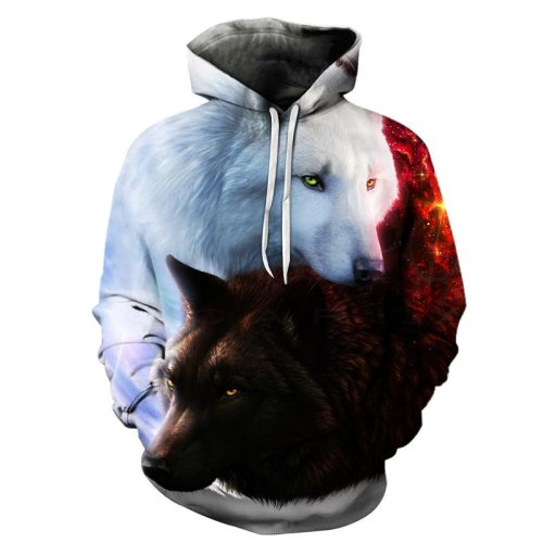 Wolf Printed Hoodies Men 3d Hoodies Brand Sweatshirts Boy Jackets Quality Pullover Fashion Tracksuits Animal Streetwear Out Coat