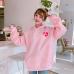 2017 New Fashion Cute Cartoon Printed Back Velvet Thick Hooded Long Sleeve Female Sweatshirts