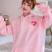 2017 New Fashion Cute Cartoon Printed Back Velvet Thick Hooded Long Sleeve Female Sweatshirts