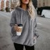 2018 Autumn Winter Warm Hoodies Sweatshirt Women Hoodies Casual Velvet Pocket Long Sleeve Pullover Hooded Top Plus Size Coats