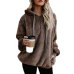 2018 Autumn Winter Warm Hoodies Sweatshirt Women Hoodies Casual Velvet Pocket Long Sleeve Pullover Hooded Top Plus Size Coats