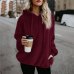 2018 Autumn Winter Warm Hoodies Sweatshirt Women Hoodies Casual Velvet Pocket Long Sleeve Pullover Hooded Top Plus Size Coats