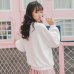 2018 Spring New Women Hoodies Long Sleeve Cotton Boyfriend Style Hoodie Harajuku Peach Embroidered Sweatershirt #A022