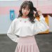 2018 Spring New Women Hoodies Long Sleeve Cotton Boyfriend Style Hoodie Harajuku Peach Embroidered Sweatershirt #A022