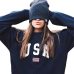 2019 Fashion Women Long Sleeve Hoodies Loose Sweatshirt USA Letter Printed Pullovers Top Casual White Hoodie Friends Streetwear