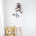 2019 Korea Women Lolita Long Hoodies Japanese Harajuku Fashion ECG Graphic Female White Sweatshirt With Heart Kawaii Gothic Tops