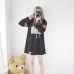 2019 Korea Women Lolita Long Hoodies Japanese Harajuku Fashion ECG Graphic Female White Sweatshirt With Heart Kawaii Gothic Tops