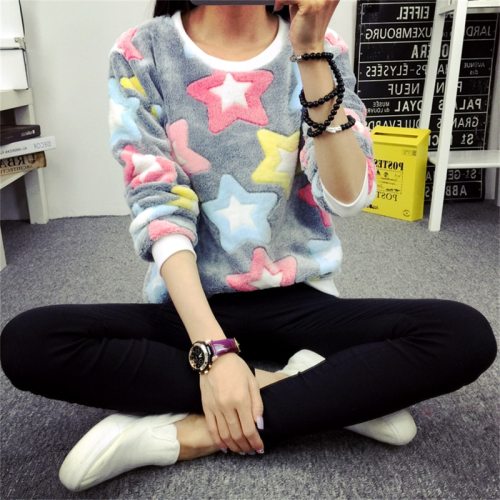 2019 New Women's Cute Print Hoodie Winter Long Sleeve Casual Sweatshirt Moleton Women's Oversized Clothing