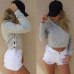 2019 Spring Autumn Women Sexy Slit Lacing Pullover Jumper Hoody Solid Long Sleeve Crop Top Blouse Sweatshirt Ropa Mujer