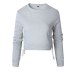 2019 Spring Autumn Women Sexy Slit Lacing Pullover Jumper Hoody Solid Long Sleeve Crop Top Blouse Sweatshirt Ropa Mujer