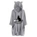 2019 Women Casual Hoodies Print Cat Ear Hooded Long Roll Up Sleeve Pocket Irregular Top Blouse Feminine Oversize Sweatshirts