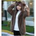 2019 Women Hoodies Zipper Girl Winter Loose Fluffy Bear Ear Hoodie Hooded Jacket Warm Outerwear Coat cute sweatshirt