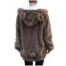 2019 Women Hoodies Zipper Girl Winter Loose Fluffy Bear Ear Hoodie Hooded Jacket Warm Outerwear Coat cute sweatshirt