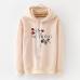 2019 Women's Hooded Sweatshirt New Casual Top Applique Lettering Rose Solid Slim Women's Fashion Top Black and White Grey Pink