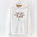 2019 Women's Hooded Sweatshirt New Casual Top Applique Lettering Rose Solid Slim Women's Fashion Top Black and White Grey Pink