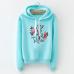 2019 Women's Hooded Sweatshirt New Casual Top Applique Lettering Rose Solid Slim Women's Fashion Top Black and White Grey Pink