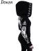 5XL Gothic Punk Print Hoodies Sweatshirts Women Long Sleeve Black Jacket Zipper Coat Autumn Winter Female Casual Hooded Tops