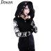 5XL Gothic Punk Women Print Long Sleeve Hoodies Sweatshirts Casual Zipper Jacket Hooded Tops Female Autumn Winter Black Hoodies.