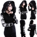 5XL Gothic Punk Women Print Long Sleeve Hoodies Sweatshirts Casual Zipper Jacket Hooded Tops Female Autumn Winter Black Hoodies.