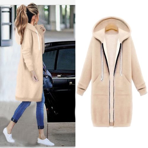 5XL Plus size hoodie 2018 New Autumn Winte Women Casual Long Zipper Hooded Jacket Hoodies Sweatshirt 8 colors hoodies