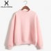 9 Colors Winter Grey Hoodie Round Neck Long Sleeve Velvet Warm Sweatshirts Women Korean Black Loose Hoodies Female Casual Coat