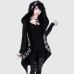 Anself Women Gothic Chic Hooded Sweatshirt Plus Size Cotton Loose Moon Plain Print Long Coat Punk Hoodie Irregular Hoodie Top