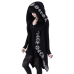 Anself Women Gothic Chic Hooded Sweatshirt Plus Size Cotton Loose Moon Plain Print Long Coat Punk Hoodie Irregular Hoodie Top