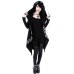 Anself Women Gothic Chic Hooded Sweatshirt Plus Size Cotton Loose Moon Plain Print Long Coat Punk Hoodie Irregular Hoodie Top