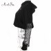 ArtSu 2019 Black Crop Top Sweatshirt Long Sleeve Women Hoodies Hooded Streetwear Harajuku Hoodie Kpop Hoody ASHO20240