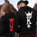 Autumn New Couple Hoody QUEEN KING Crown Printing Blue Men Women Hoodie Fashion Lovers Red Trendy Sweatshirt Casual Hooded