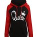 Autumn New Couple Hoody QUEEN KING Crown Printing Blue Men Women Hoodie Fashion Lovers Red Trendy Sweatshirt Casual Hooded