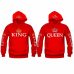 Autumn New Couple Hoody QUEEN KING Crown Printing Blue Men Women Hoodie Fashion Lovers Red Trendy Sweatshirt Casual Hooded