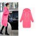 Autumn Winte Women Casual Long Zipper Hooded Jacket Hoodies Sweatshirt Vintage Plus Size 5XL Pink Outwear Hoody Coat Clothing