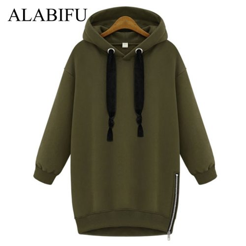 Autumn Winter Long Sweatshirts Women 2019 BF Hoodies Sweatshirts Casual Zipper Plus Size 5XL Vintage Jacket Coat