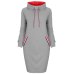 Autumn Women Sweatshirt dress Slim Long sleeve Turtleneck Drawstring Harajuku Hoodies Moletom Feminino ez*